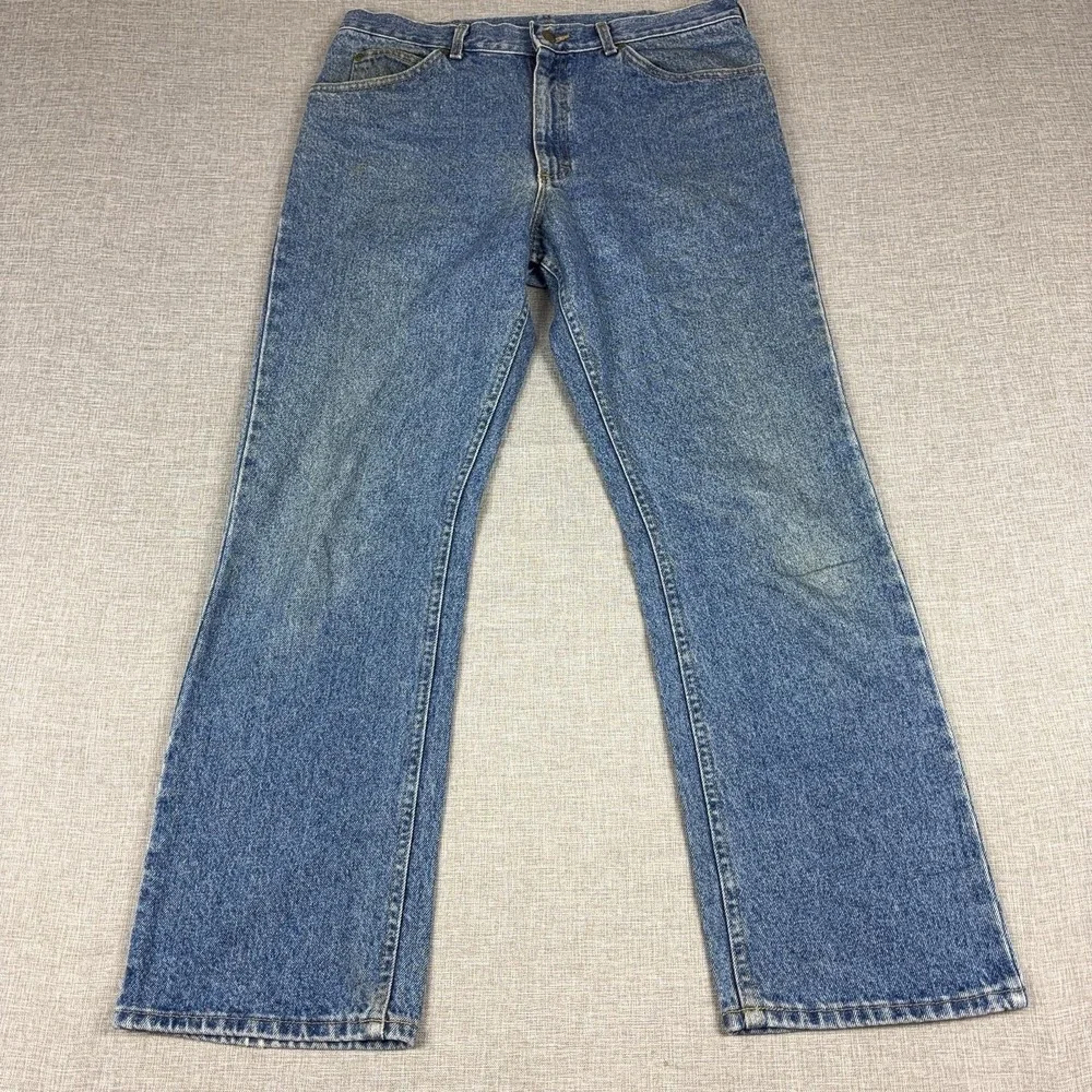 Lee Regular Fit Jeans Mens 36x31 Blue Medium Wash Straight Leg Denim Pants
